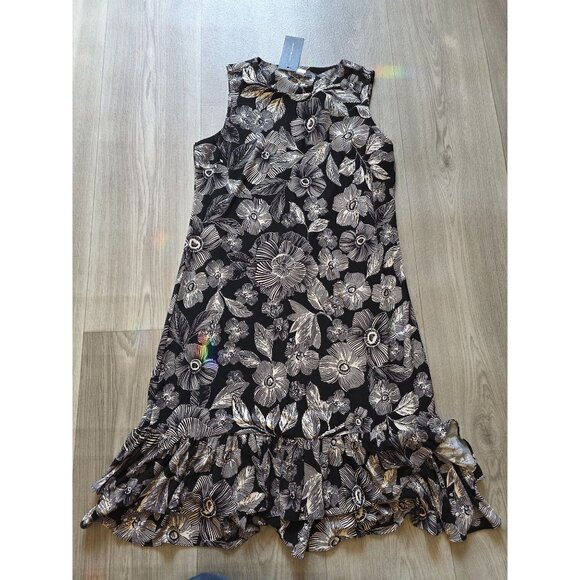 Tommy Hilfiger Womens Floral Sleeveless Ruffled Hem Dress Size 4 - Picture 4 of 8